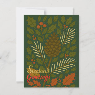 Carte Postale Salutations de la saison automne et hiver milieu d