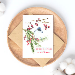 Carte Postale Salutations de la saison - Noël de la verdure w Bi