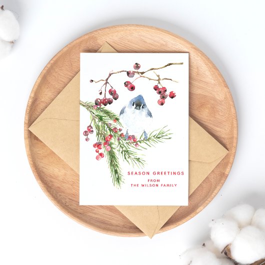 Carte Postale Salutations de la saison - Noël de la verdure w Bi