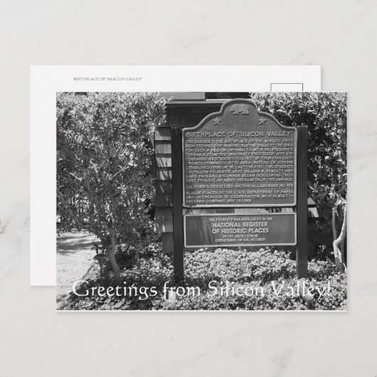 Carte Postale Salutations de la Silicon Valley ! (Devant / Derrière)