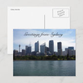 Carte Postale salutations de la skyline de sydney (Devant / Derrière)