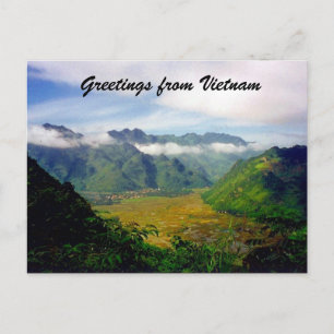 Carte Postale salutations de la vallée du vietnam