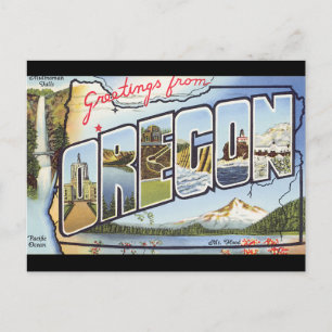 Carte Postale Salutations de l'affiche Oregon_Vintage voyage