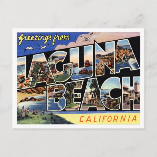Carte Postale Salutations de Laguna Beach, Californie Travel (Devant)