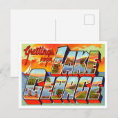 Carte Postale Salutations de Lake George, New York Travel (Devant / Derrière)