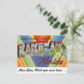 Carte Postale Salutations de Lakeland, Floride (Debout devant)