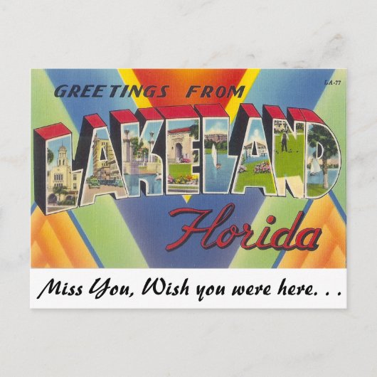 Carte Postale Salutations de Lakeland, Floride (Devant)