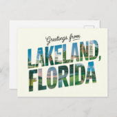 Carte Postale Salutations de Lakeland, Floride Travel (Devant / Derrière)