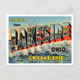 Carte Postale Salutations de Lakeside, Vintage voyage de l'Ohio