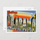 Carte Postale Salutations de l'Alabama Vintage (Devant / Derrière)