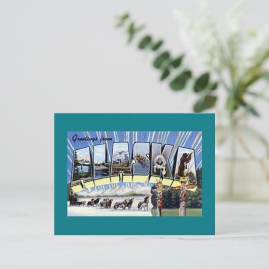 Carte Postale Salutations de l'Alaska (Debout devant)