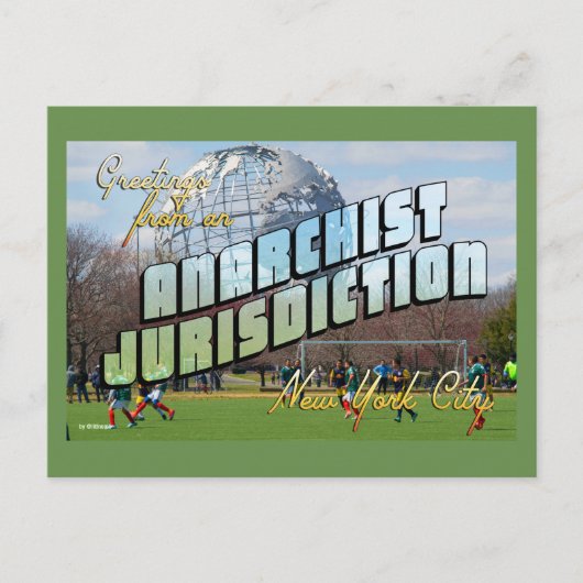 Carte Postale Salutations de l'anarchiste New York City! (Devant)