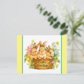 Carte Postale Salutations de lapin de Pâques (Debout devant)