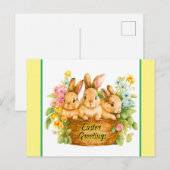 Carte Postale Salutations de lapin de Pâques (Devant / Derrière)