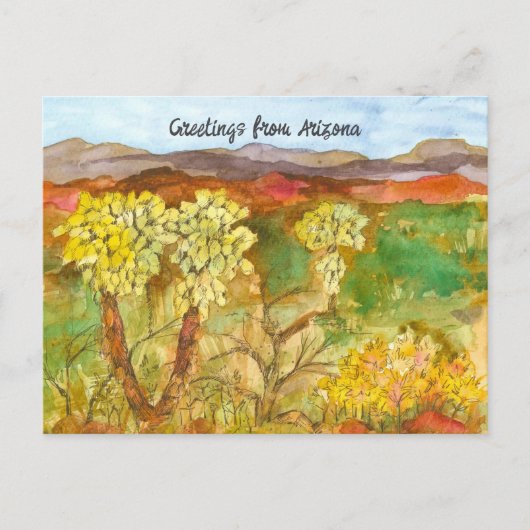 Carte Postale Salutations de l'Arizona Cactus Sud-Ouest Désert (Devant)