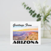 Carte Postale Salutations de l'Arizona Grand Canyon Sunset Postc (Debout devant)
