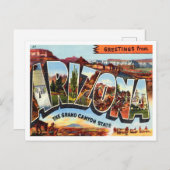 Carte Postale Salutations de l'Arizona, The Grand Canyon State (Devant / Derrière)