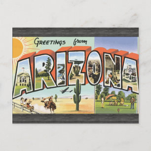 Carte Postale Salutations De L'Arizona, Vintage