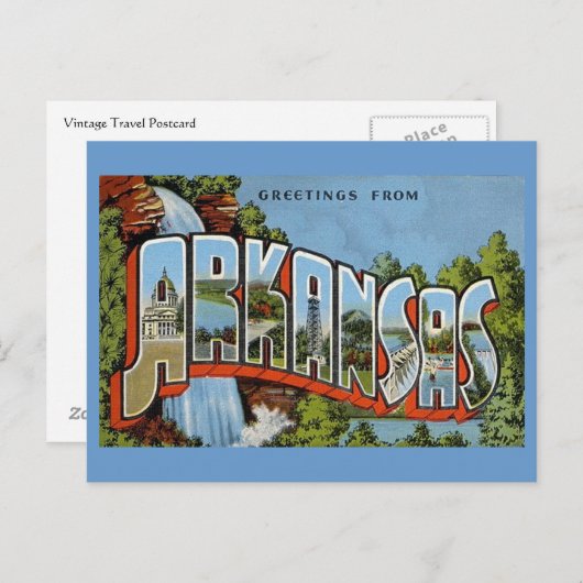 Carte Postale Salutations De L'Arkansas (Devant / Derrière)