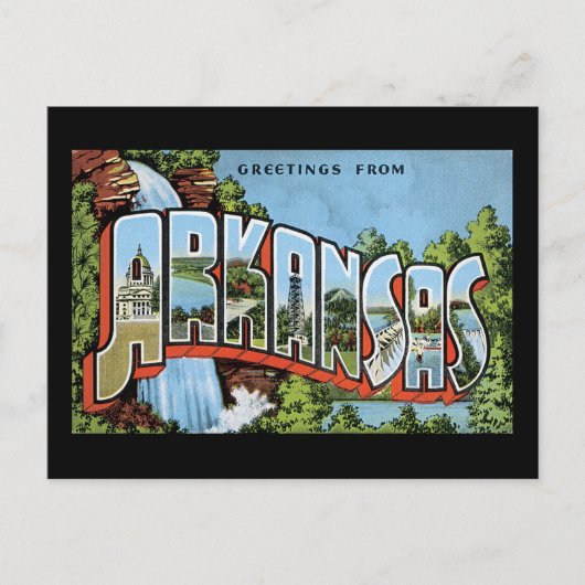 Carte Postale Salutations de l'Arkansas (Devant)