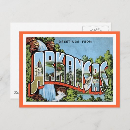 Carte Postale Salutations De L'Arkansas (Devant / Derrière)