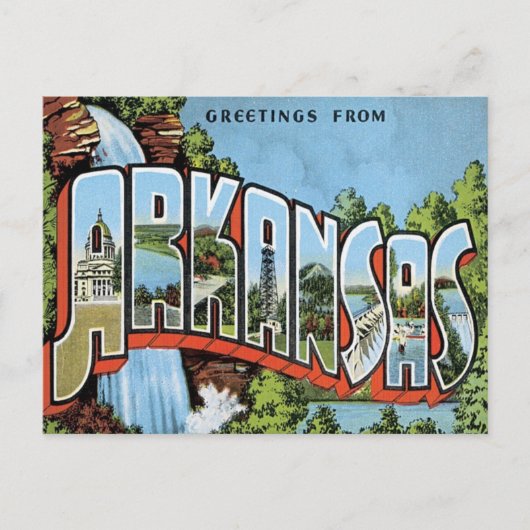 Carte Postale Salutations De L'Arkansas (Devant)