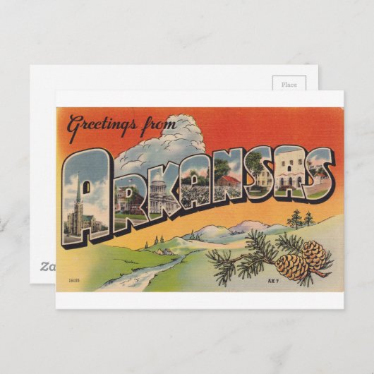 Carte Postale Salutations de l'Arkansas (Devant / Derrière)