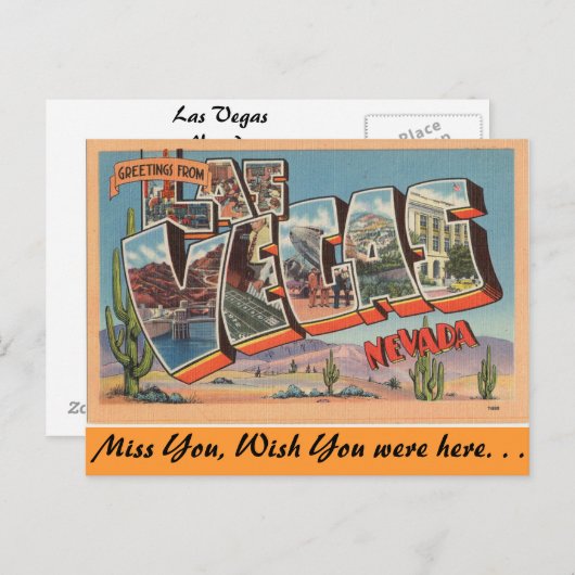 Carte Postale Salutations de Las Vegas (Devant / Derrière)