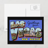 Carte Postale Salutations de Las Vegas Nouveau-Mexique (Devant / Derrière)