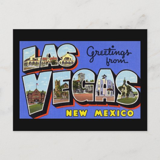 Carte Postale Salutations de Las Vegas Nouveau-Mexique (Devant)