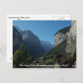 Carte Postale Salutations de Lauterbrunnen, Suisse 1 (Devant / Derrière)