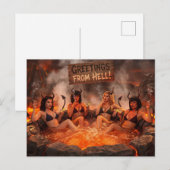Carte Postale Salutations de l'ENFER (Devant / Derrière)