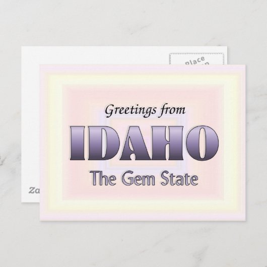 Carte Postale Salutations de l'Idaho (Devant / Derrière)