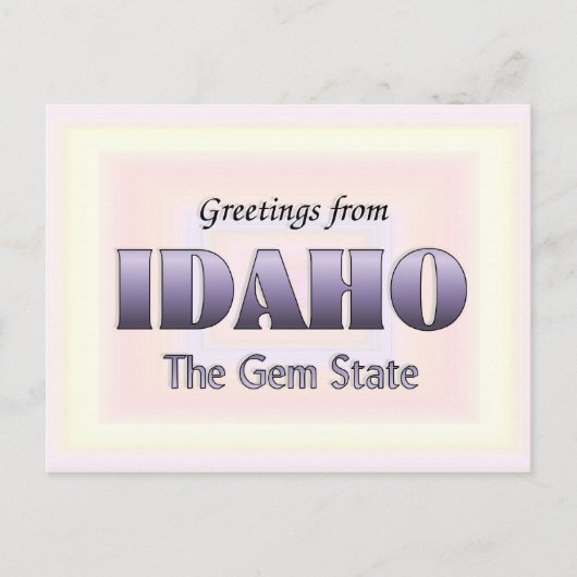 Carte Postale Salutations de l'Idaho (Devant)