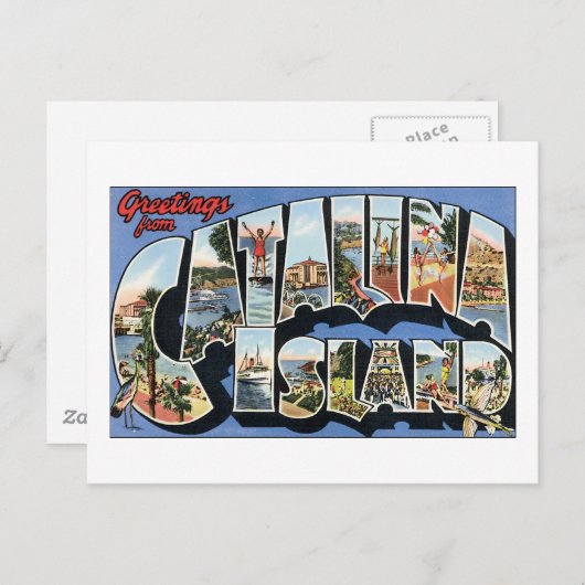 Carte Postale Salutations de l'île de Catalina (Devant / Derrière)
