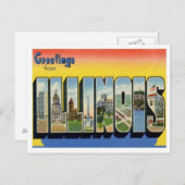 Carte Postale Salutations De L'Illinois (Devant / Derrière)