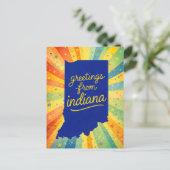 Carte Postale Salutations de l'Indiana Coloré (Debout devant)