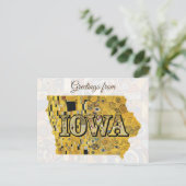 Carte Postale Salutations de l'Iowa (Debout devant)