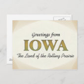 Carte Postale Salutations de l'Iowa (Devant / Derrière)