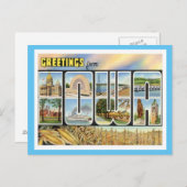 Carte Postale Salutations De L'Iowa Des États-Unis (Devant / Derrière)