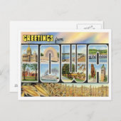Carte Postale Salutations De L'Iowa Des États-Unis (Devant / Derrière)