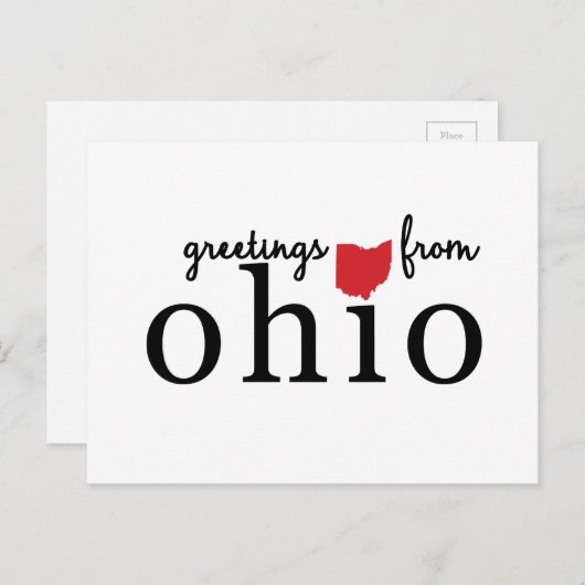 Carte Postale Salutations De L'Ohio (Devant / Derrière)
