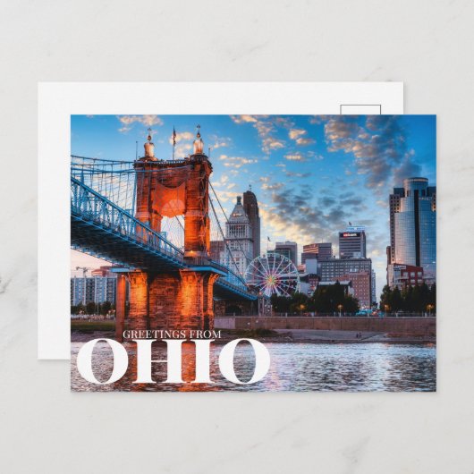 Carte Postale salutations de l'ohio (Devant / Derrière)