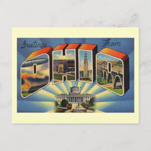 Carte Postale Salutations de l'Ohio Vintage