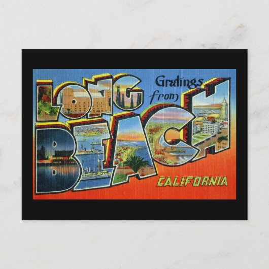 Carte Postale Salutations de Long Beach California (Devant)