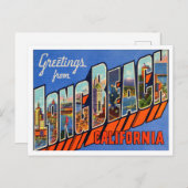 Carte Postale Salutations de Long Beach, Californie Travel (Devant / Derrière)