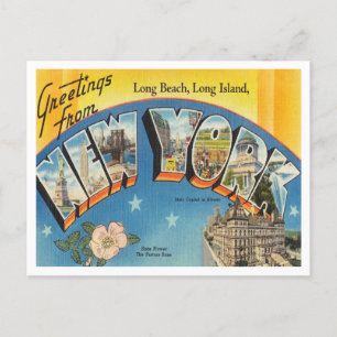 Carte Postale Salutations de Long Beach, Long Island, New York