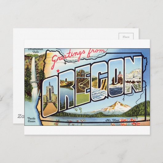 Carte Postale Salutations de l'Oregon (Devant / Derrière)