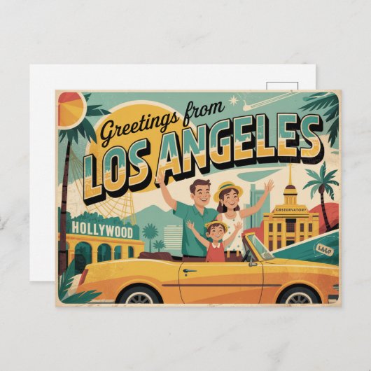Carte Postale salutations de Los Angeles (Devant / Derrière)