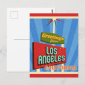 Carte Postale Salutations De Los Angeles California Retro (Devant / Derrière)